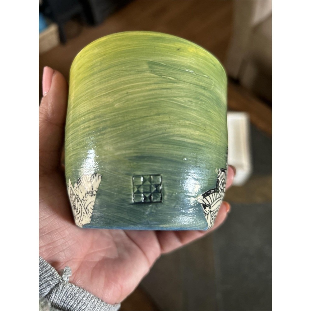 Handmade Ceramic Pot Mandala Design "Choose Joy" Inspirational Quote - Picture 5 of 6